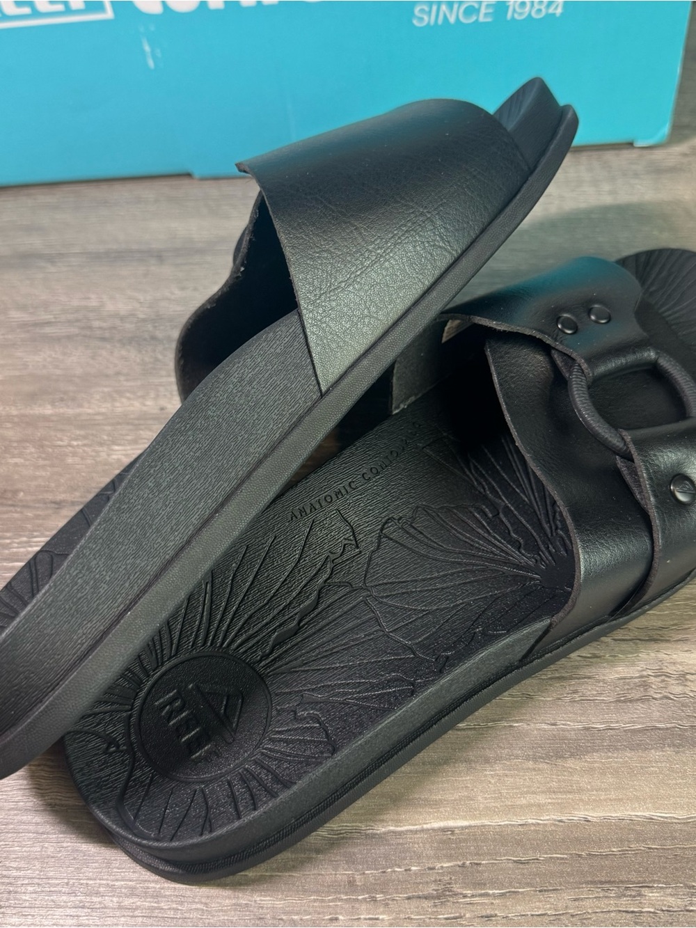 Reef Women's Black Slide Sandals with Buckle Detail - Picture 6 of 7
